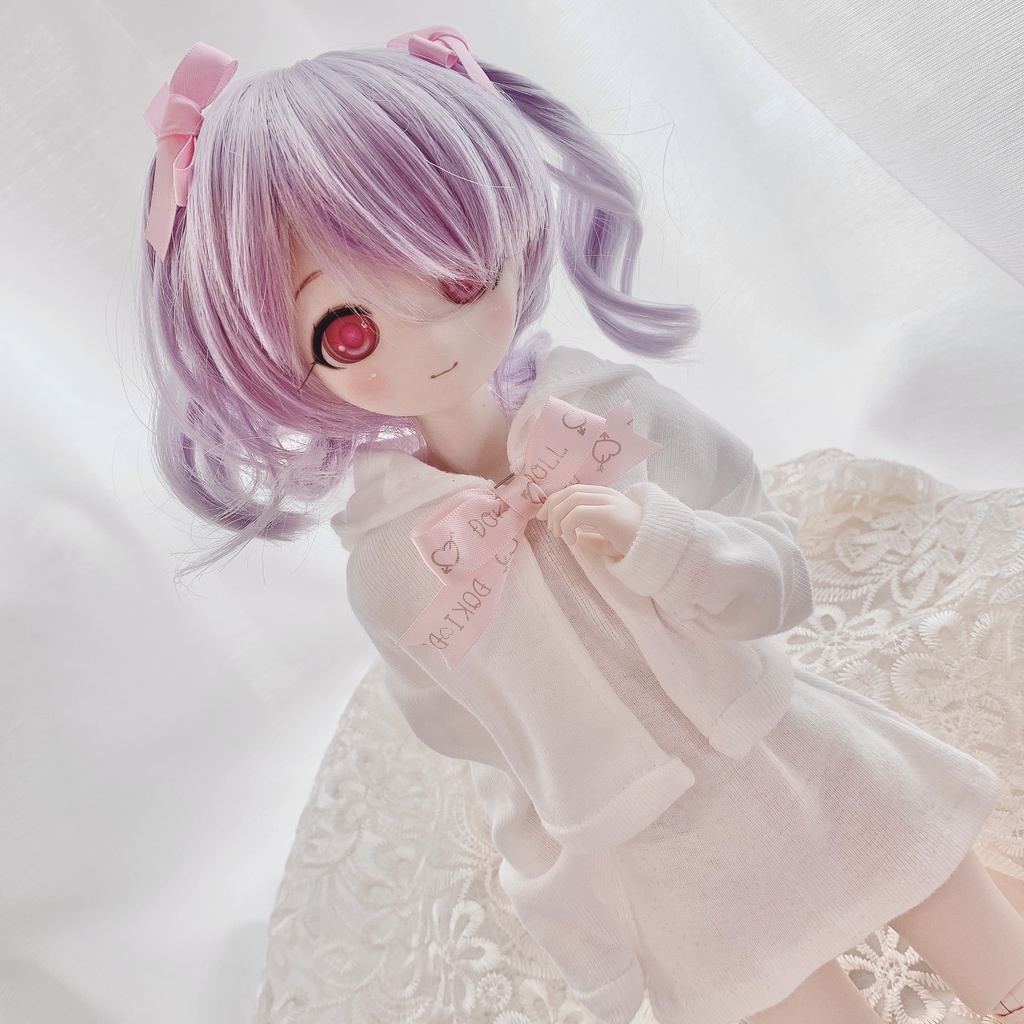 ピーチ　1/3 天使　パーカー　ショート　羽　MDD　DDドール服　オビツ50 白