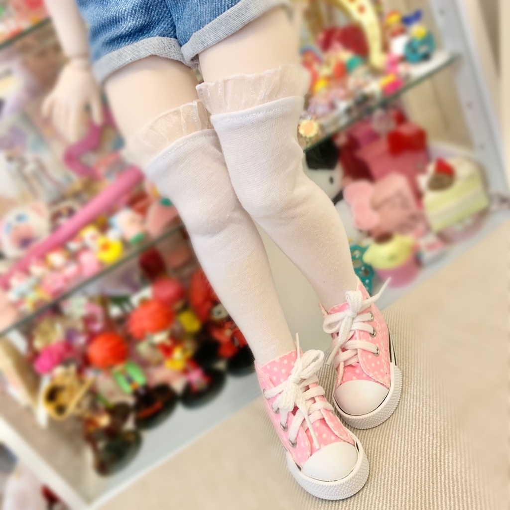 MDD もちあし　ニーハイソックス　ルーズソックス　靴下　白