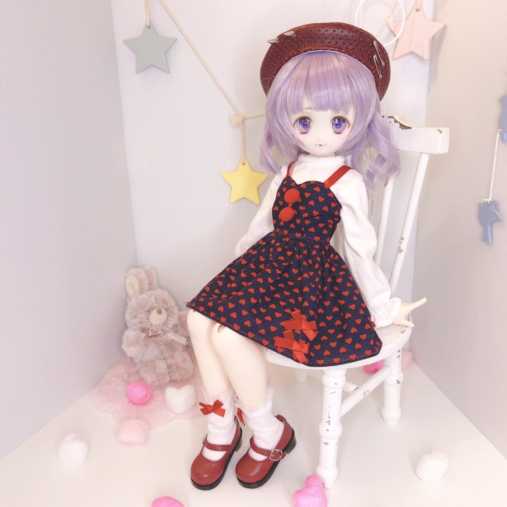 MDD ワンピース もちあし ドール服 1/3 1/4 アウトフィット ハートいっぱいワンピ