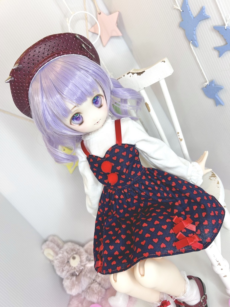 MDD ワンピース もちあし ドール服 1/3 1/4 アウトフィット ハートいっぱいワンピ