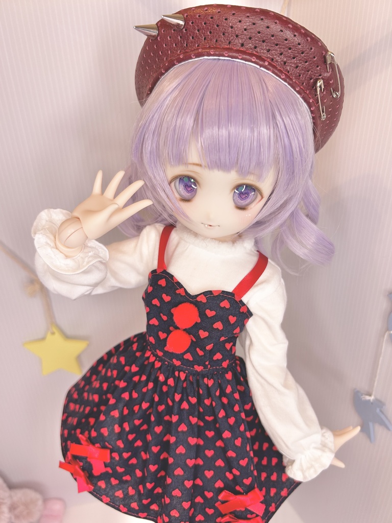 MDD ワンピース もちあし ドール服 1/3 1/4 アウトフィット ハートいっぱいワンピ