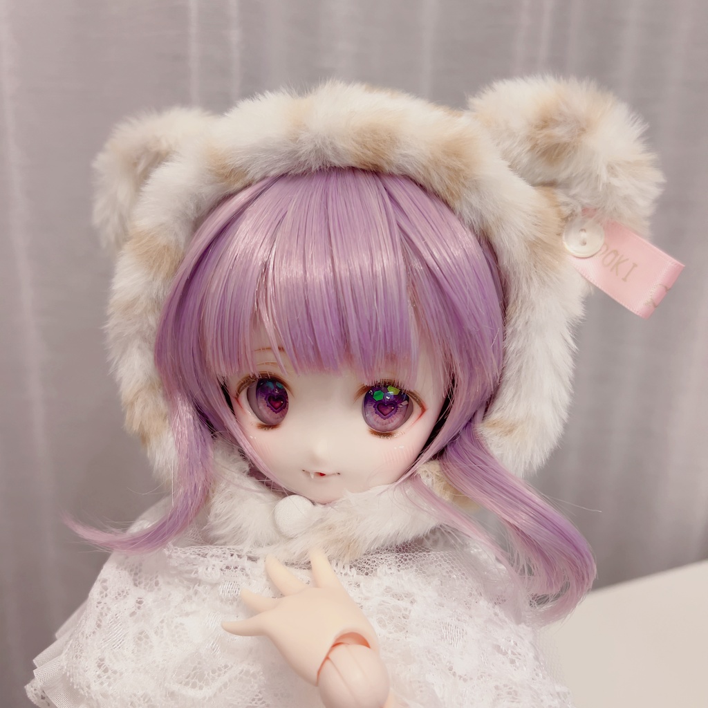 ひょう柄 くま耳フード 1/3 MDD DD MSD くま耳 ドール服 クリーム - どきどき♡どーる(151.5) - BOOTH