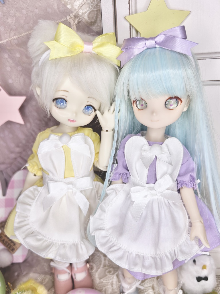 【うさ耳エプロンSET】1/6 セット ドール服 幼SD tinyfox IMOMODOLL ワンピース