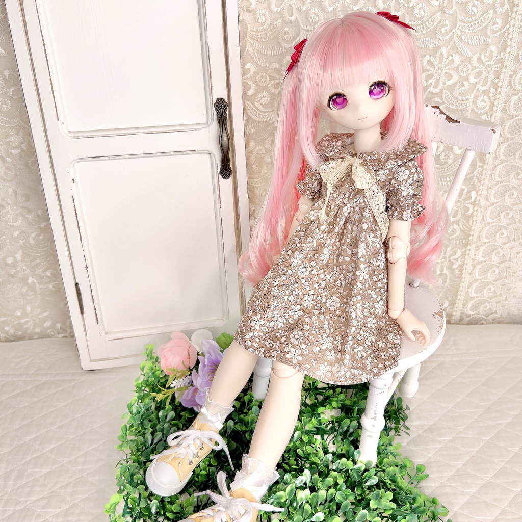 ボタニカル柄ワンピース MDD など1/4〜1/3向け imomodoll MDD SDM パラボックス 着用可能