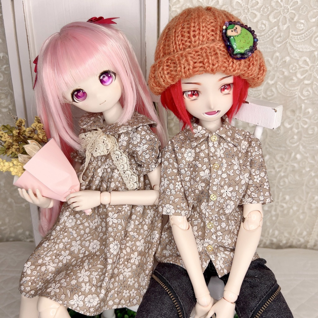 ボタニカル柄ワンピース MDD など1/4〜1/3向け imomodoll MDD SDM パラボックス 着用可能