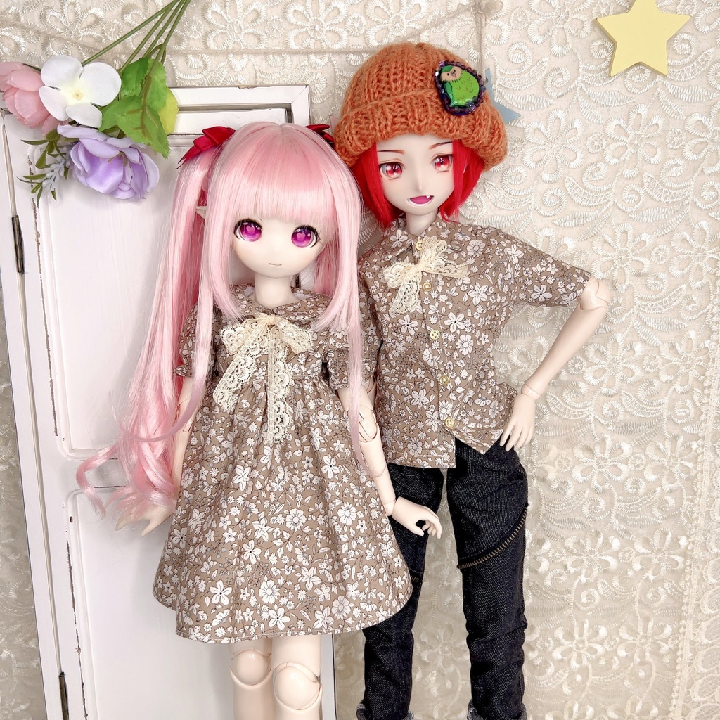 ボタニカル柄ワンピース MDD など1/4〜1/3向け imomodoll MDD SDM パラボックス 着用可能