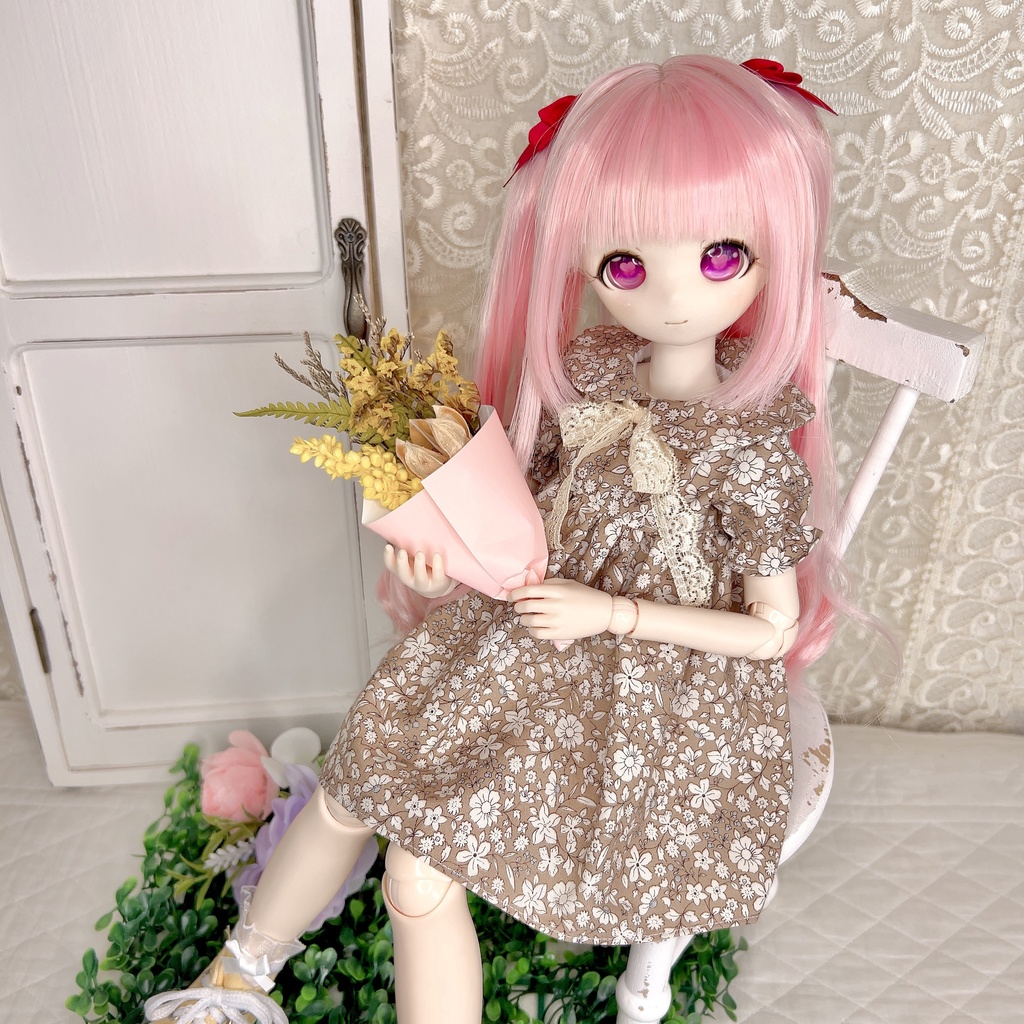 ボタニカル柄ワンピース MDD など1/4〜1/3向け imomodoll MDD SDM パラボックス 着用可能