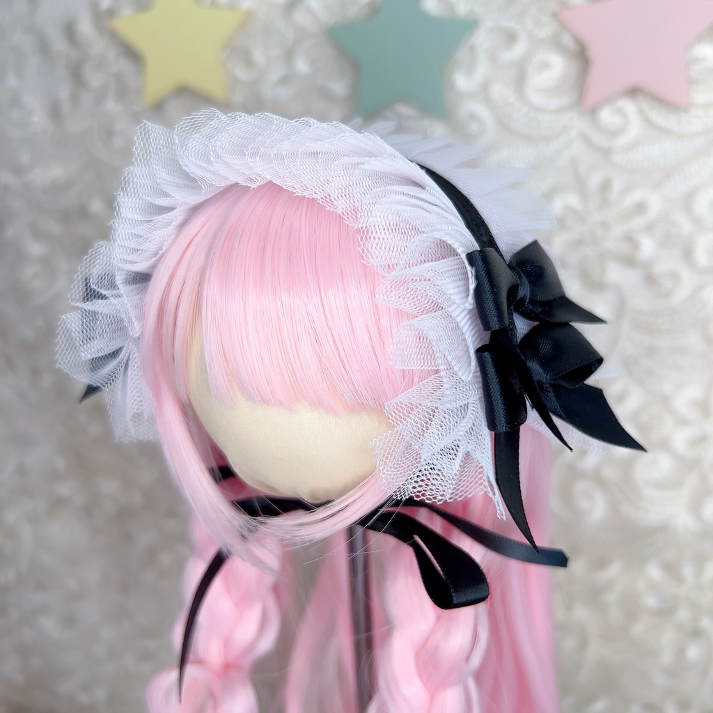 チュールヘッドドレス (7インチ 9インチ DD MDD ドール ロリータ 幼SD など)