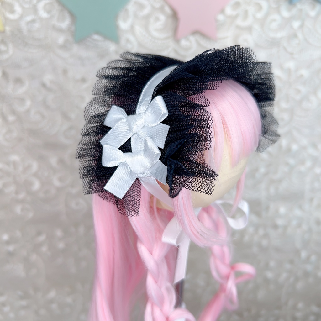 チュールヘッドドレス (7インチ 9インチ DD MDD ドール ロリータ 幼SD など)