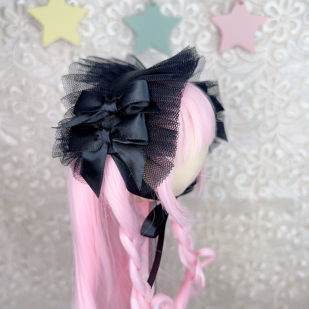 チュールヘッドドレス (7インチ 9インチ DD MDD ドール ロリータ 幼SD など)