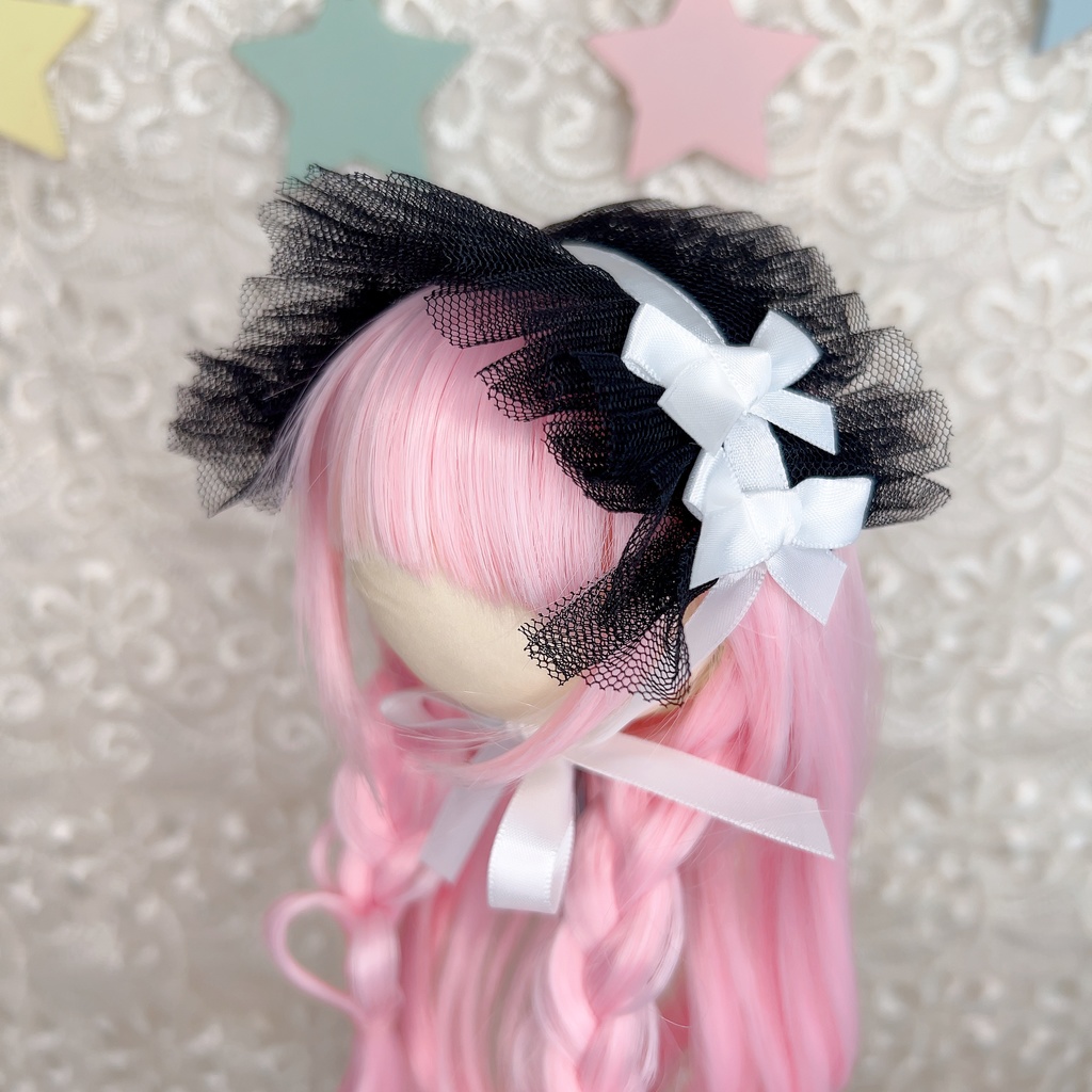 チュールヘッドドレス (7インチ 9インチ DD MDD ドール ロリータ 幼SD など)