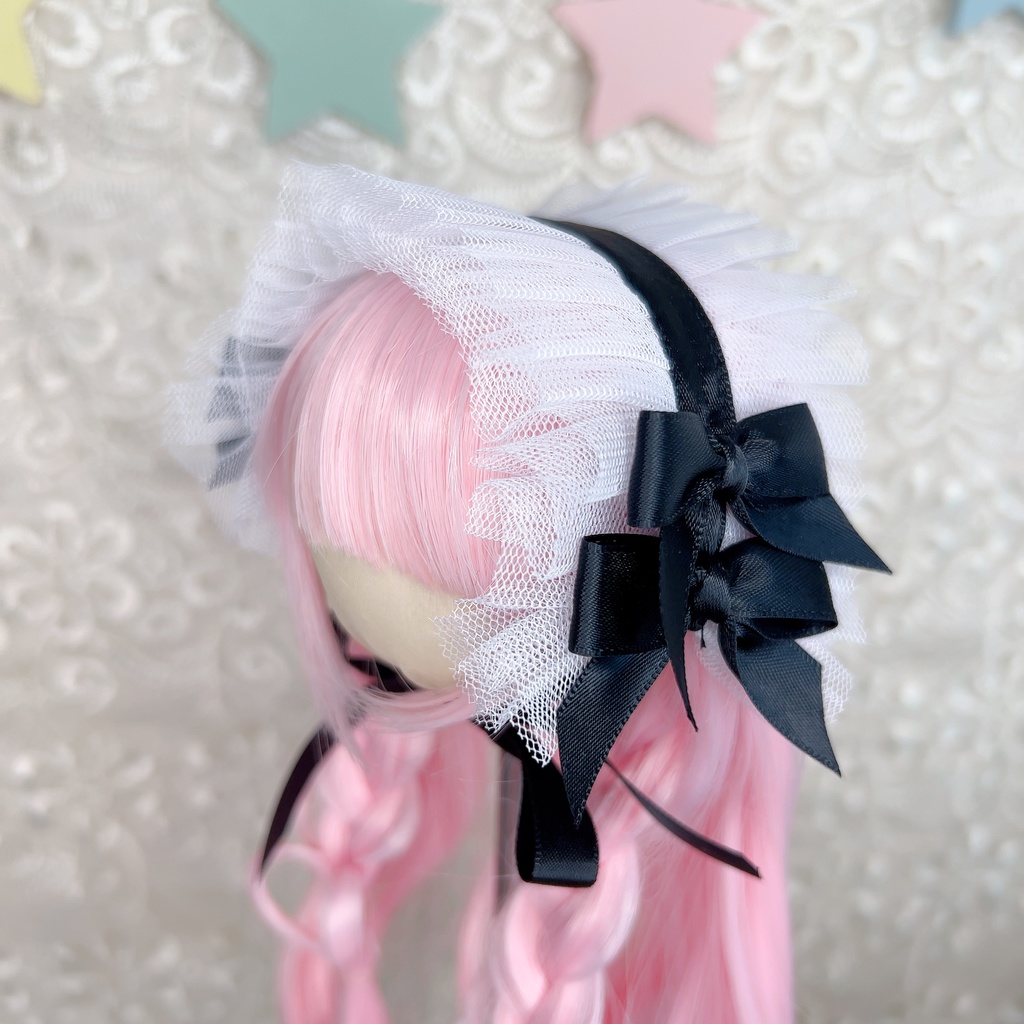 チュールヘッドドレス (7インチ 9インチ DD MDD ドール ロリータ 幼SD など)