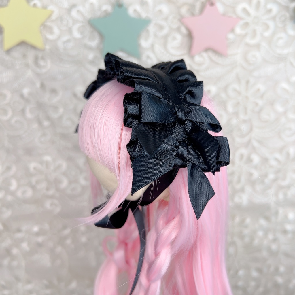 サテンヘッドドレス (7インチ 9インチ DD MDD ドール ロリータ 幼SD など)