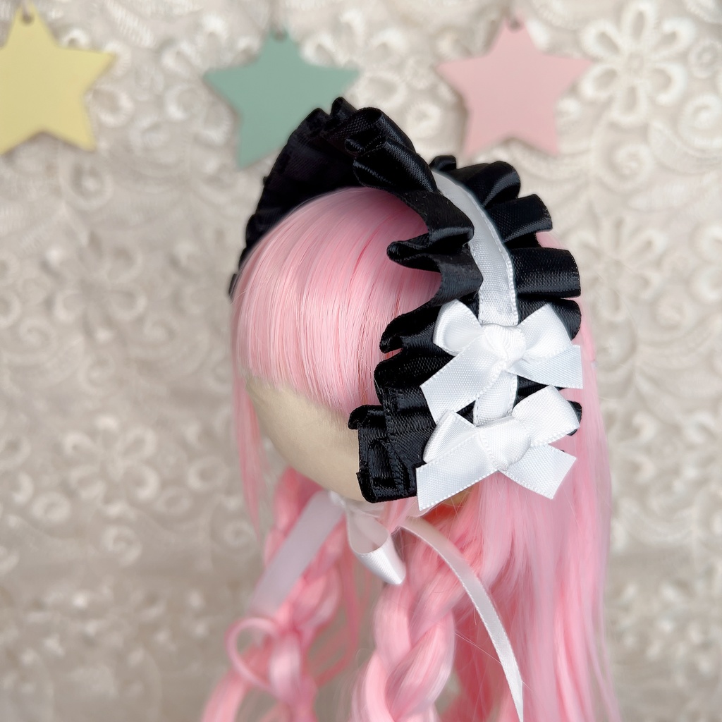 サテンヘッドドレス (7インチ 9インチ DD MDD ドール ロリータ 幼SD など)