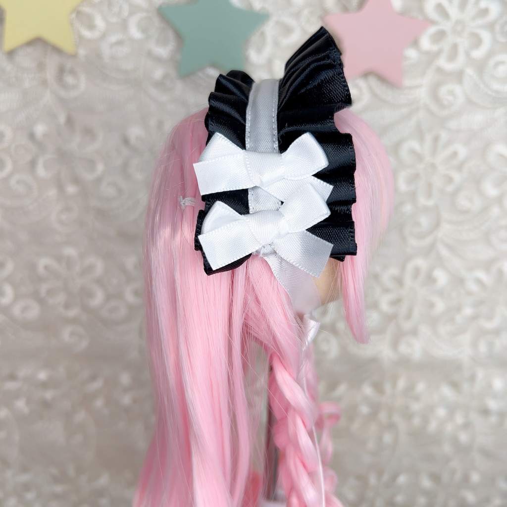 サテンヘッドドレス (7インチ 9インチ DD MDD ドール ロリータ 幼SD など)