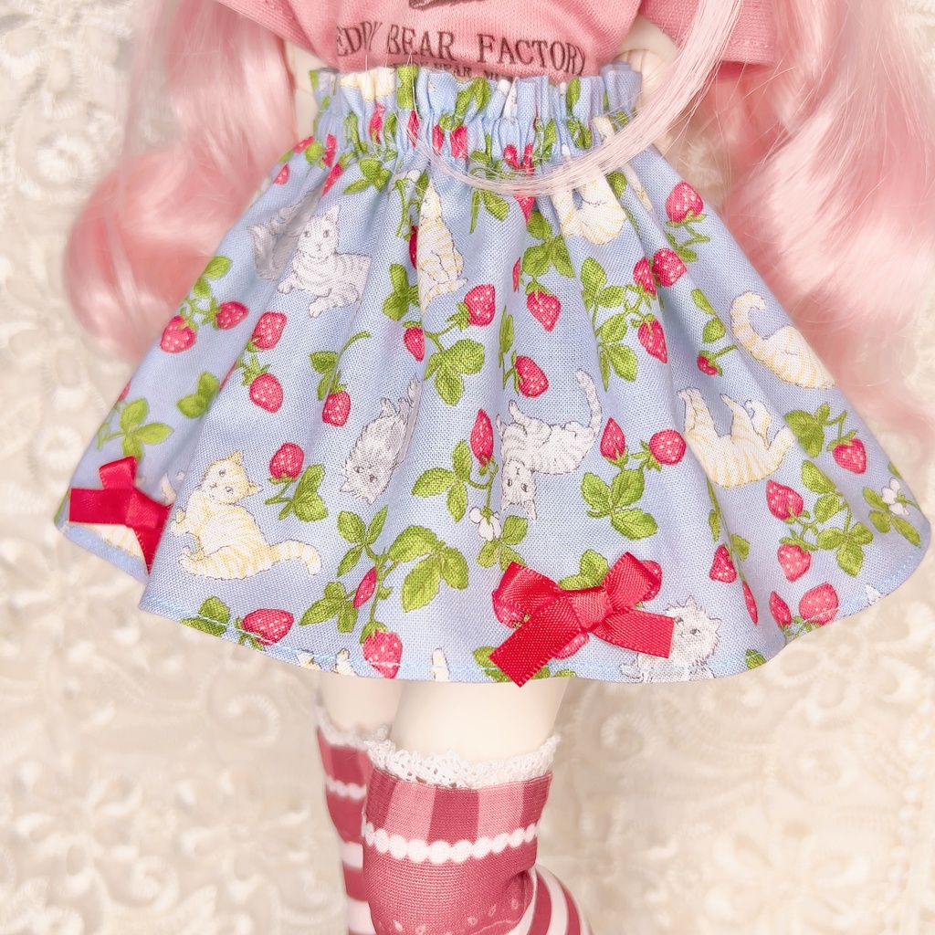 ドール服 猫 苺スカート 1/3 1/4 imomodoll MDD SDM MDS