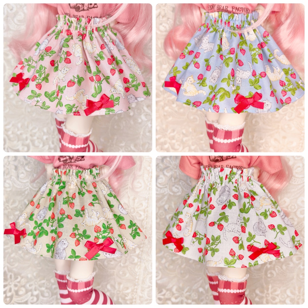 ドール服　猫　苺スカート　1/3 1/4 imomodoll MDD　SDM MDS