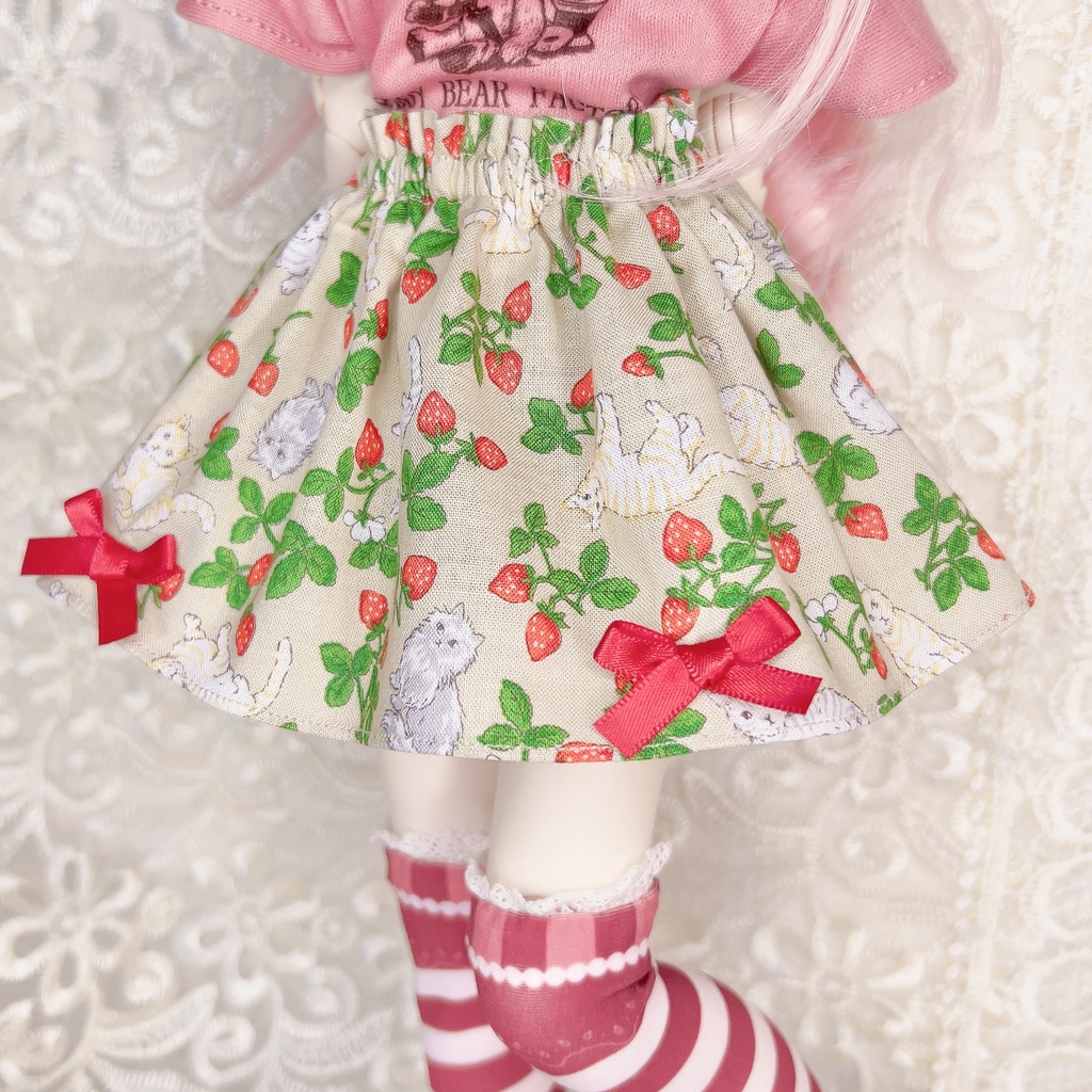ドール服 猫 苺スカート 1/3 1/4 imomodoll MDD SDM MDS