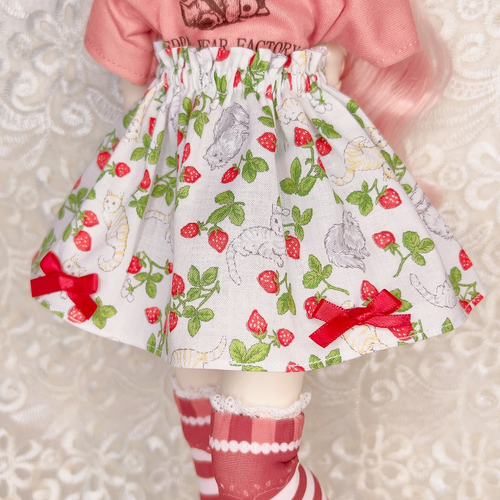 ドール服 猫 苺スカート 1/3 1/4 imomodoll MDD SDM MDS