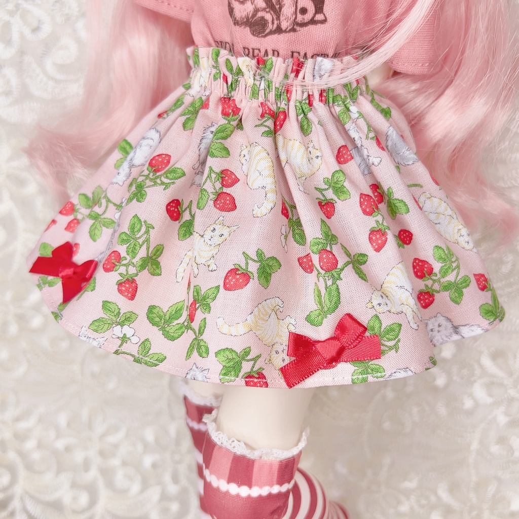 ドール服 猫 苺スカート 1/3 1/4 imomodoll MDD SDM MDS