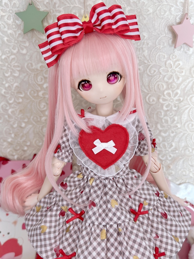 3点セット バレンタイン ワンピース 1/4 1/3 MDD imomodoll ギンガムチェック