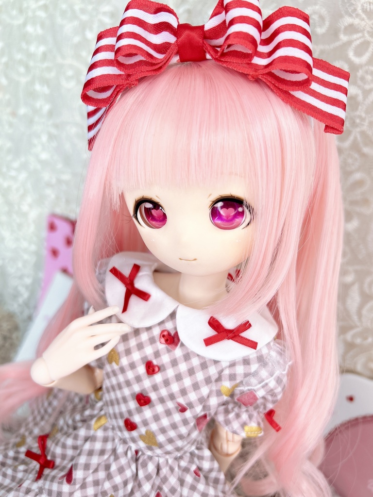 3点セット バレンタイン ワンピース 1/4 1/3 MDD imomodoll ギンガムチェック