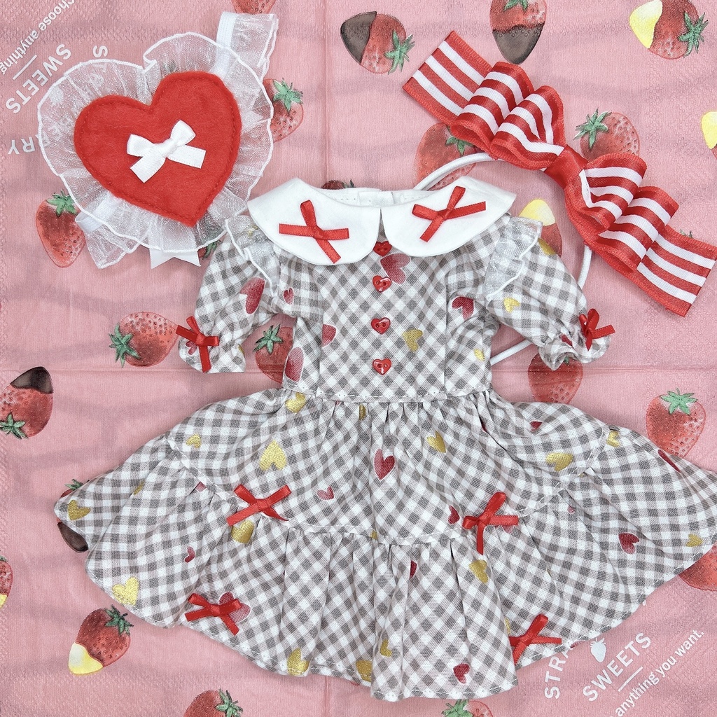 3点セット バレンタイン ワンピース 1/4 1/3 MDD imomodoll ギンガムチェック