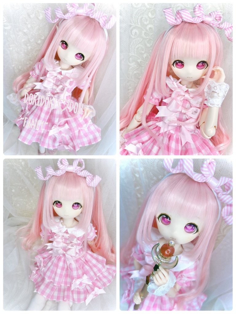 4点セット ギンガムワンピース 1/4 1/3 MDD imomodoll