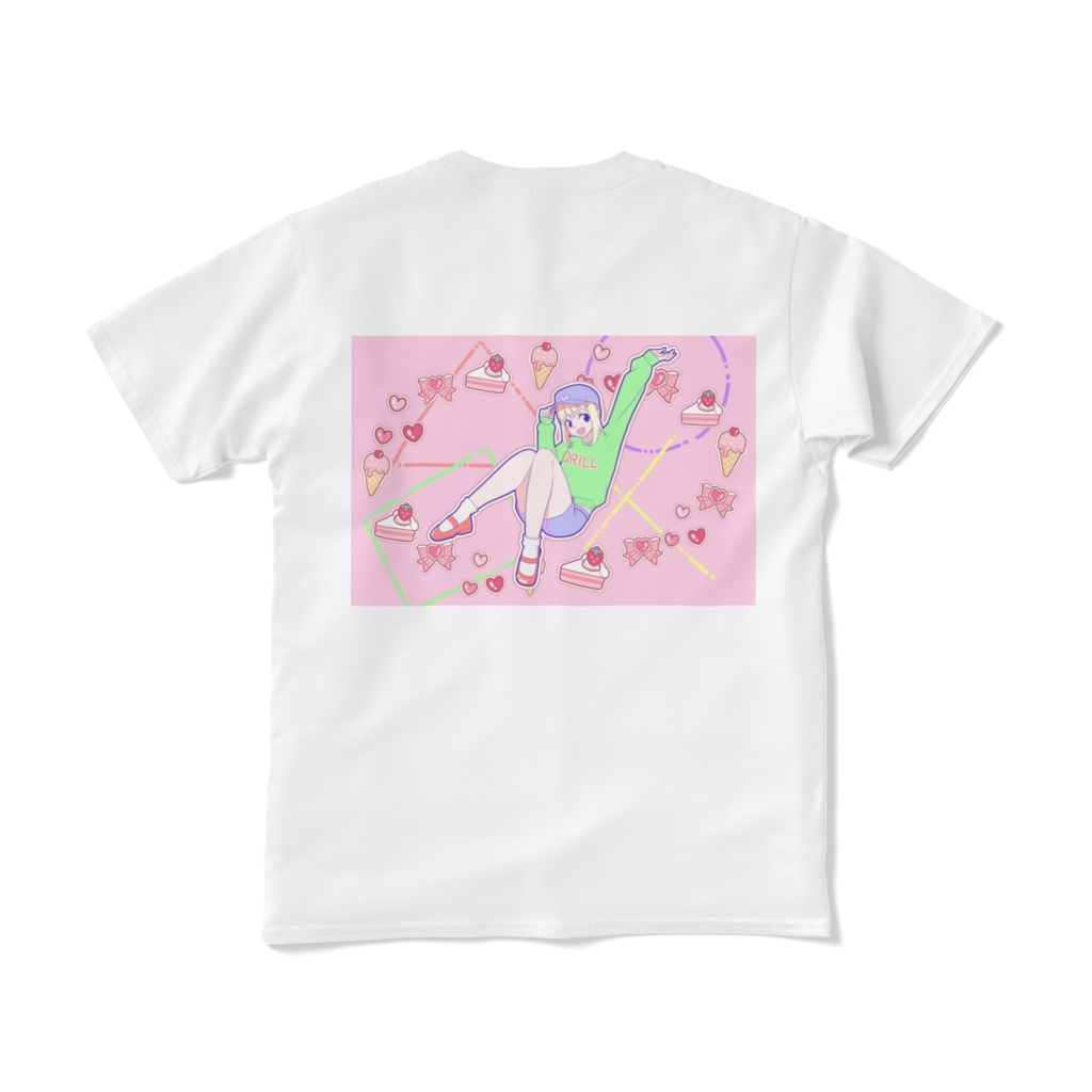 Tシャツ(背面プリント)【Girl in a hat】