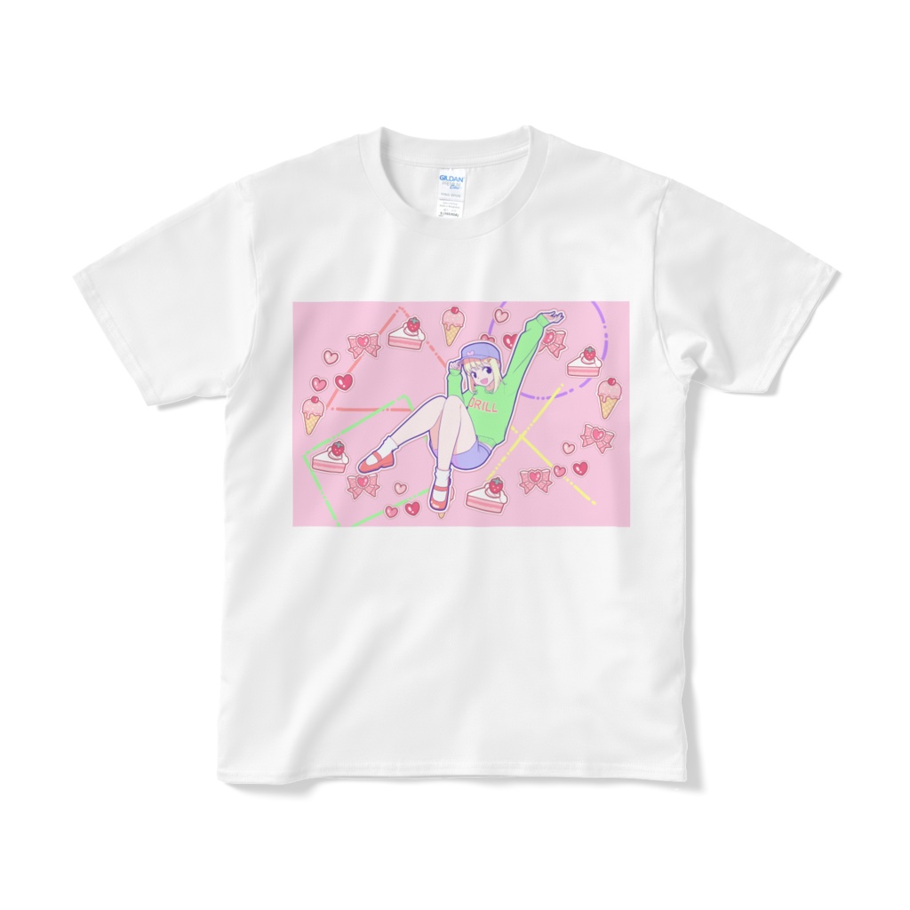 Tシャツ(前面プリント)【Girl in a hat】