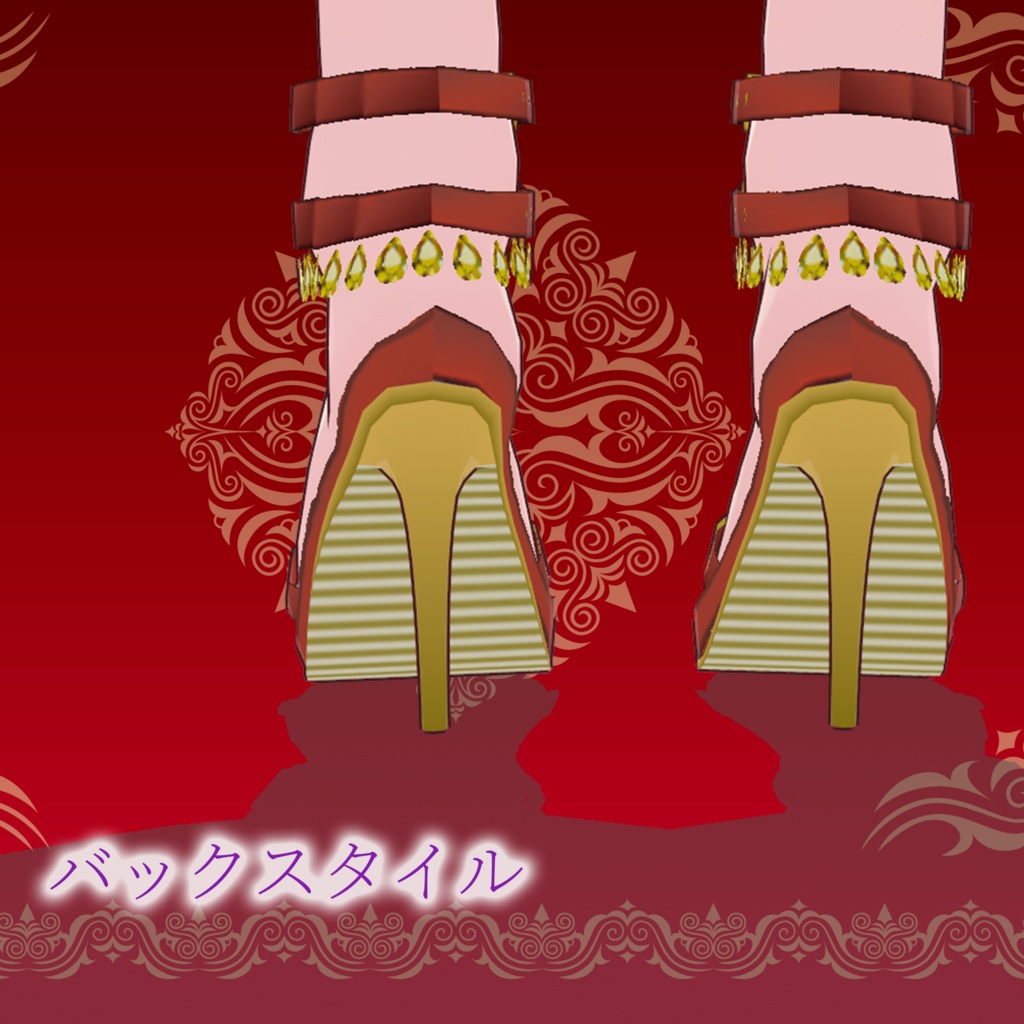 【Vroid用衣装】ネイル付きラインストーンサンダル