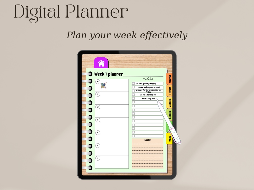 monthly digital planner 1ヶ月手帳