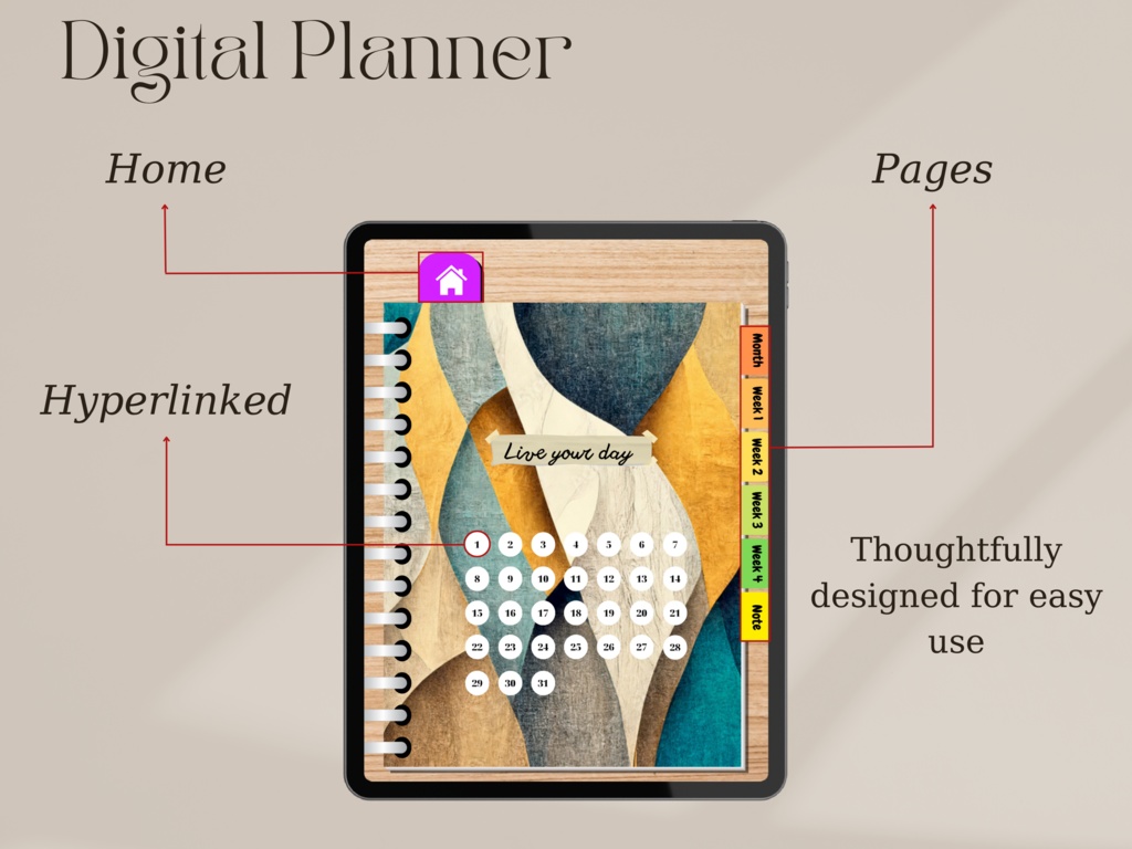monthly digital planner 1ヶ月手帳