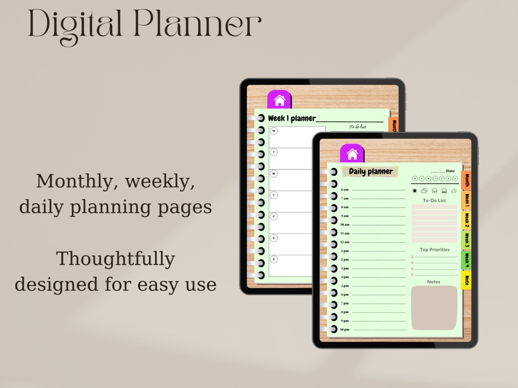 monthly digital planner 1ヶ月手帳