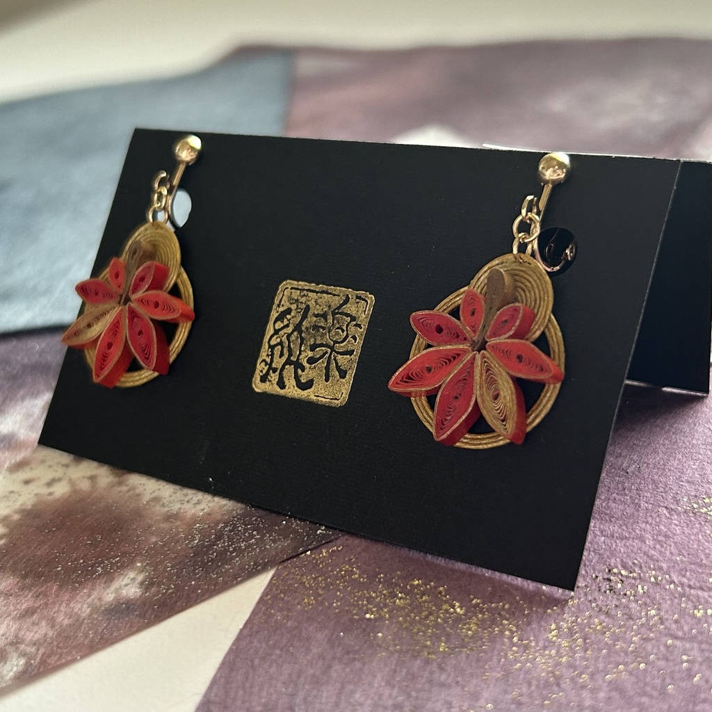 紅葉のイヤリング