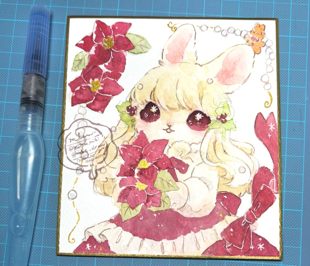 【原画】ポインセチアの贈り物