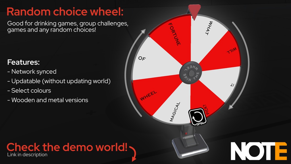 Wheel of Fortune Prefab - VRChat World Asset