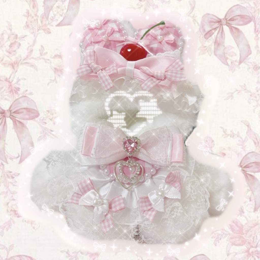 ぬい服 お座りぬい服 10cm うさぎ ピンク