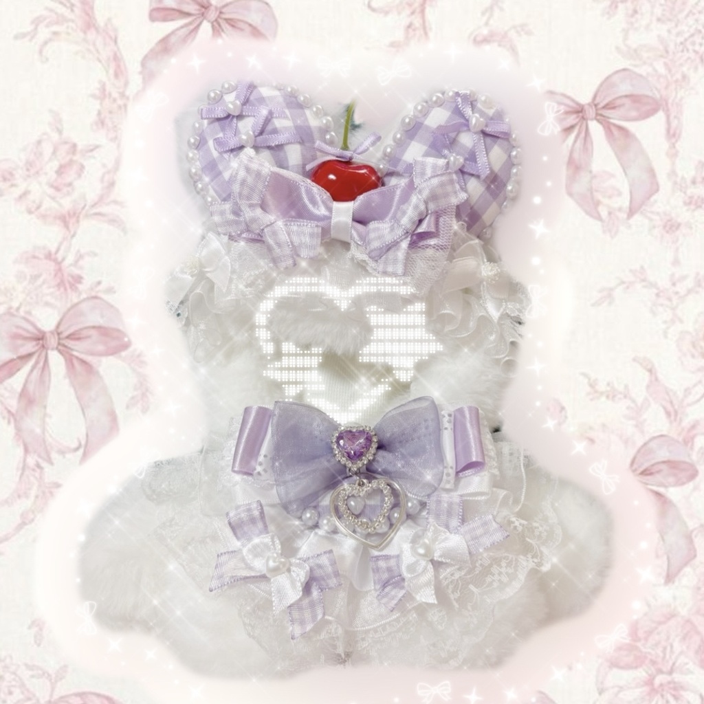 ぬい服 お座りぬい服 10cm うさぎ パープル