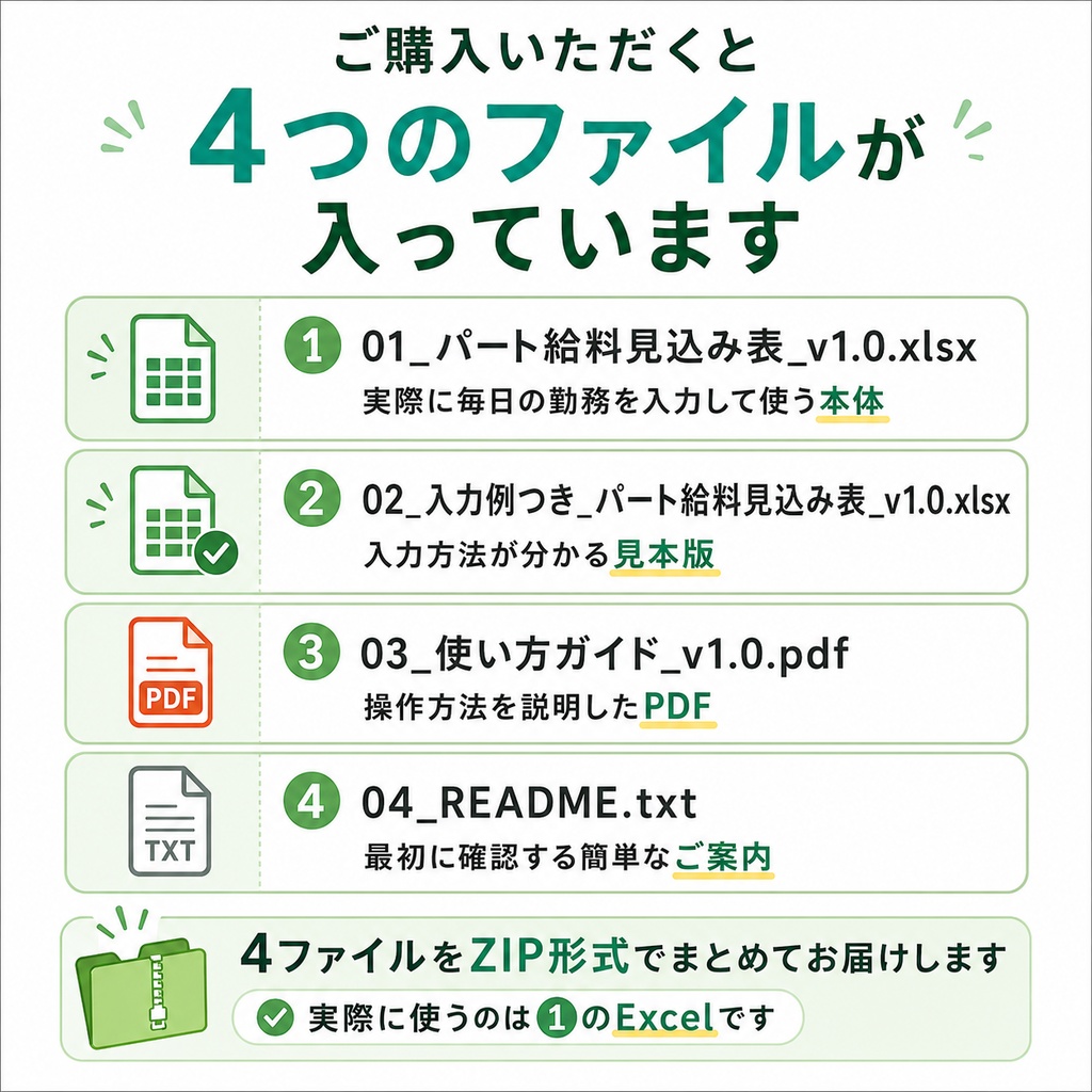 【Excel】パート・アルバイト給料見込み表|勤務時間・交通費・月収を自動集計