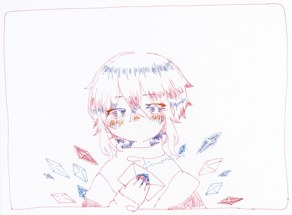 ボールペン3色縛りドローイング