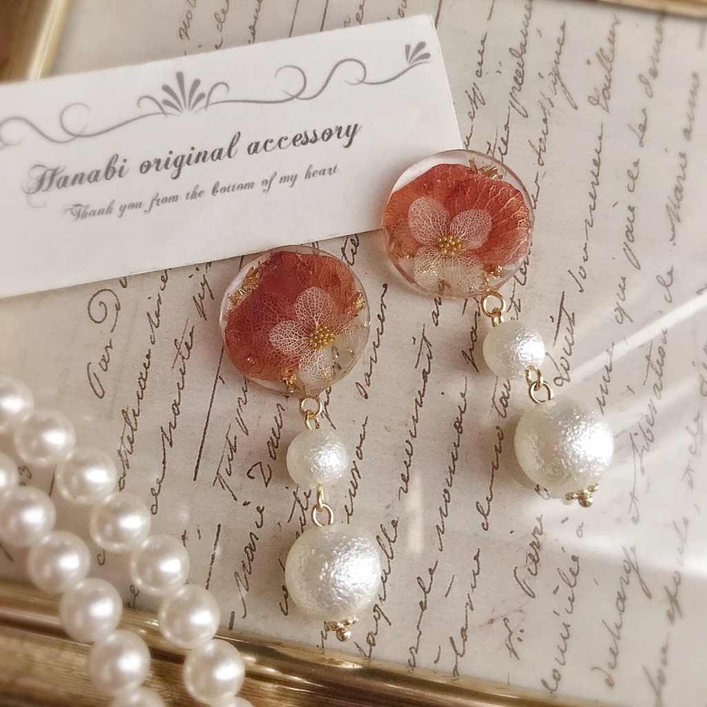 アジサイ♡コットンパールピアス/イヤリング