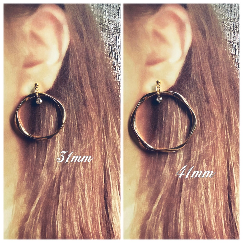 エレガント*ツイストリング*フープピアス/イヤリング