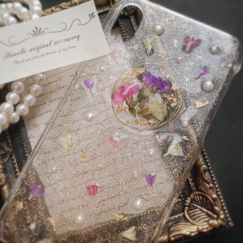 ハンドメイド✿ iPhone XR ✿ドライフラワー