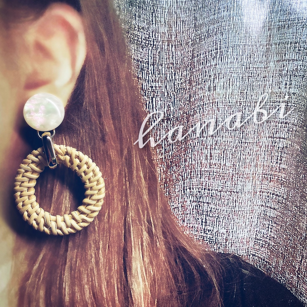 大ぶり*ラタンピアス/イヤリング