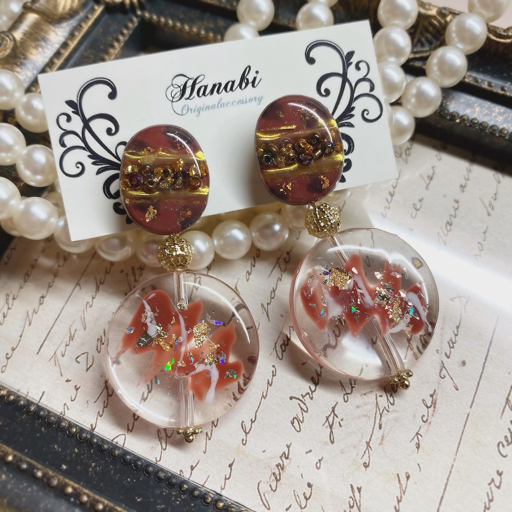 ニュアンス*ミラーデザインピアス/イヤリング