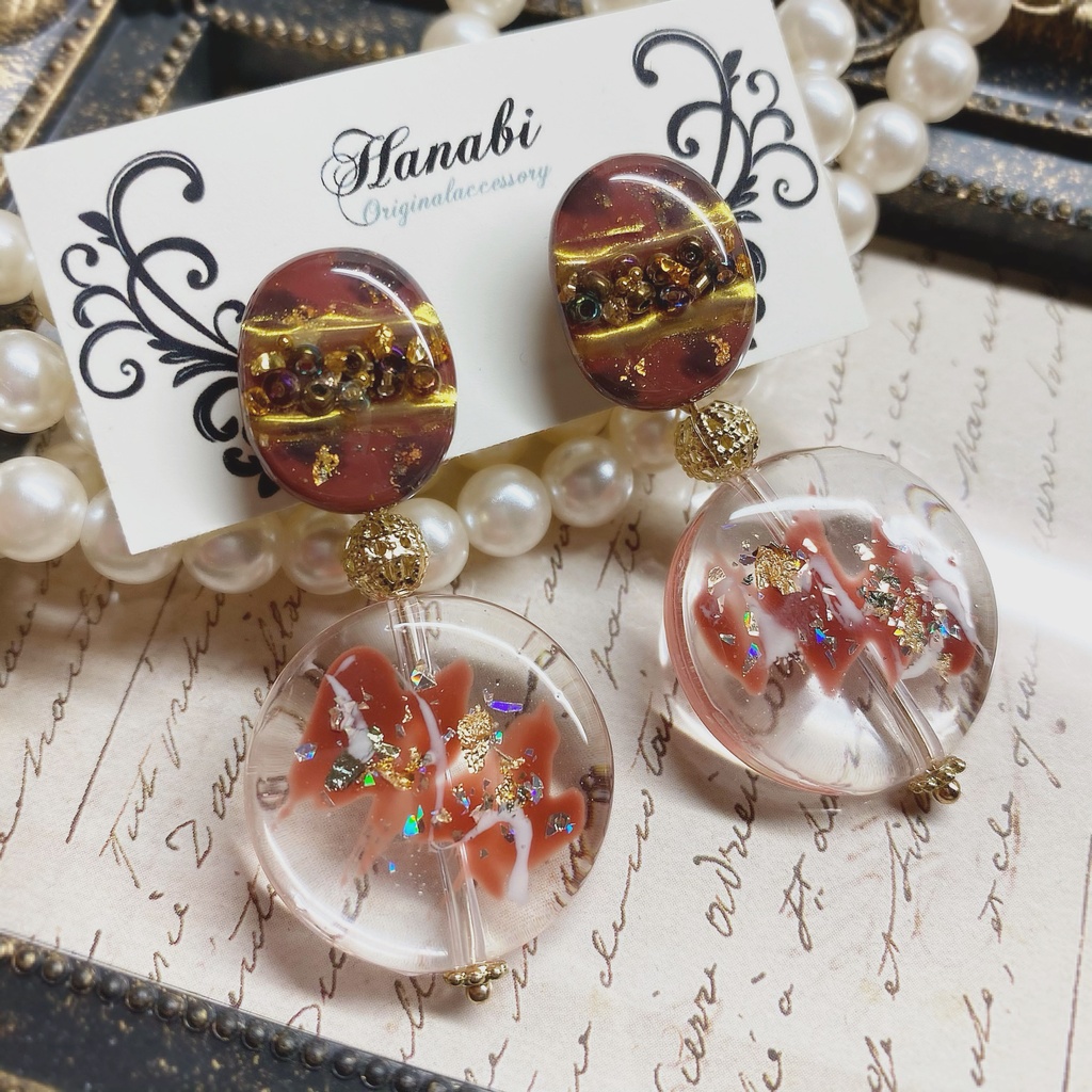 ニュアンス*ミラーデザインピアス/イヤリング