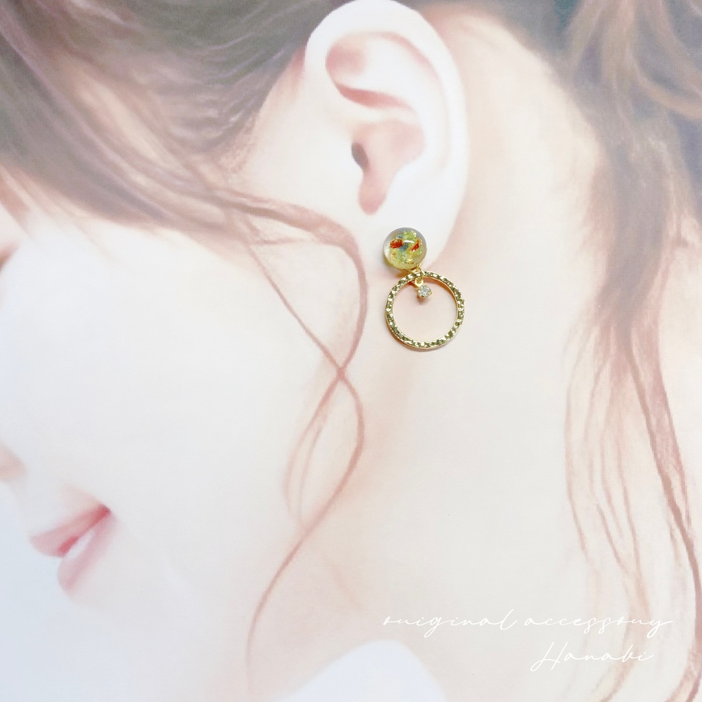 琉球ガラス*デザインリングピアス/イヤリング