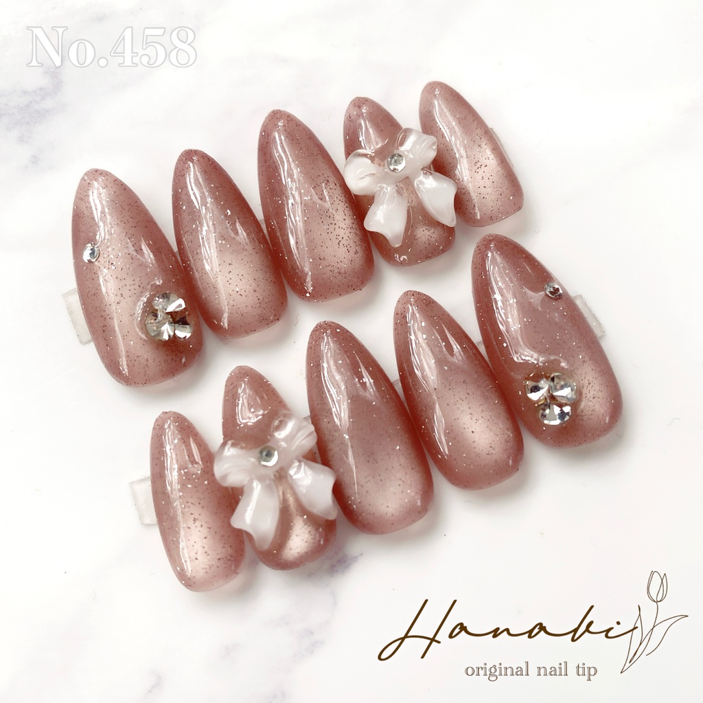 No.458✶【現品】人気色 くすみピンク フラッシュネイル ちゅるん 水光 春夏