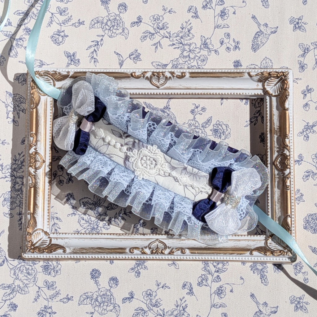 ぬい用ヘッドドレス/15cm  青①